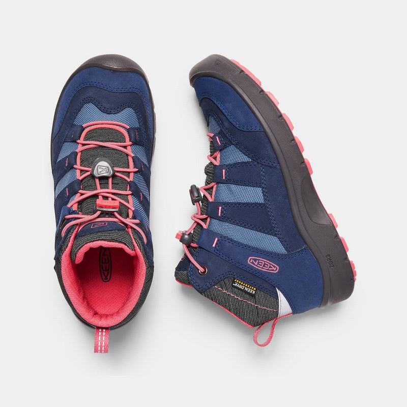 Botas De Montaña Keen Hikeport Waterproof Mid Para Niños Azules/Coral - Botas Keen Mexico (571962-BP